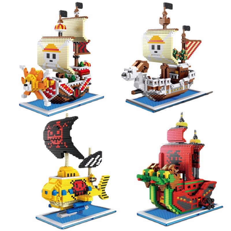 Đồ Chơi Lắp Ráp Mô Hình Bộ 4 Thuyền Hải Tặc One Piece 1600 Mảnh Ghép