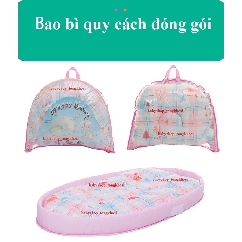 Đệm, Nôi ngủ chung giường cho bé có màn đi kèm, hàng cotton chất lượng cao giá tốt giao hàng toàn quốc