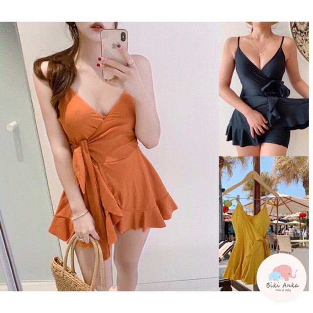 Bikini Bộ Đồ Bơi Liền Thân Bigsize Quần Váy Xòe Kín Đáo (hàng đẹp)