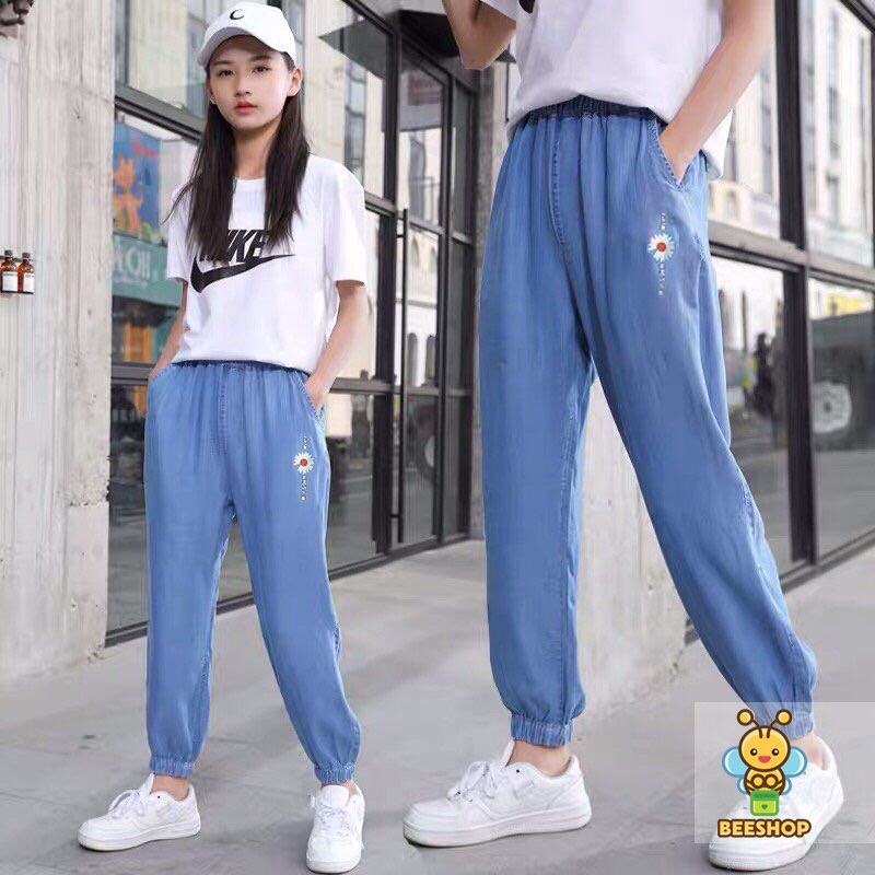 Quần bò hoa cúc cho bé giá chất jean giấy cao cấp bigsize Beeshop H2114