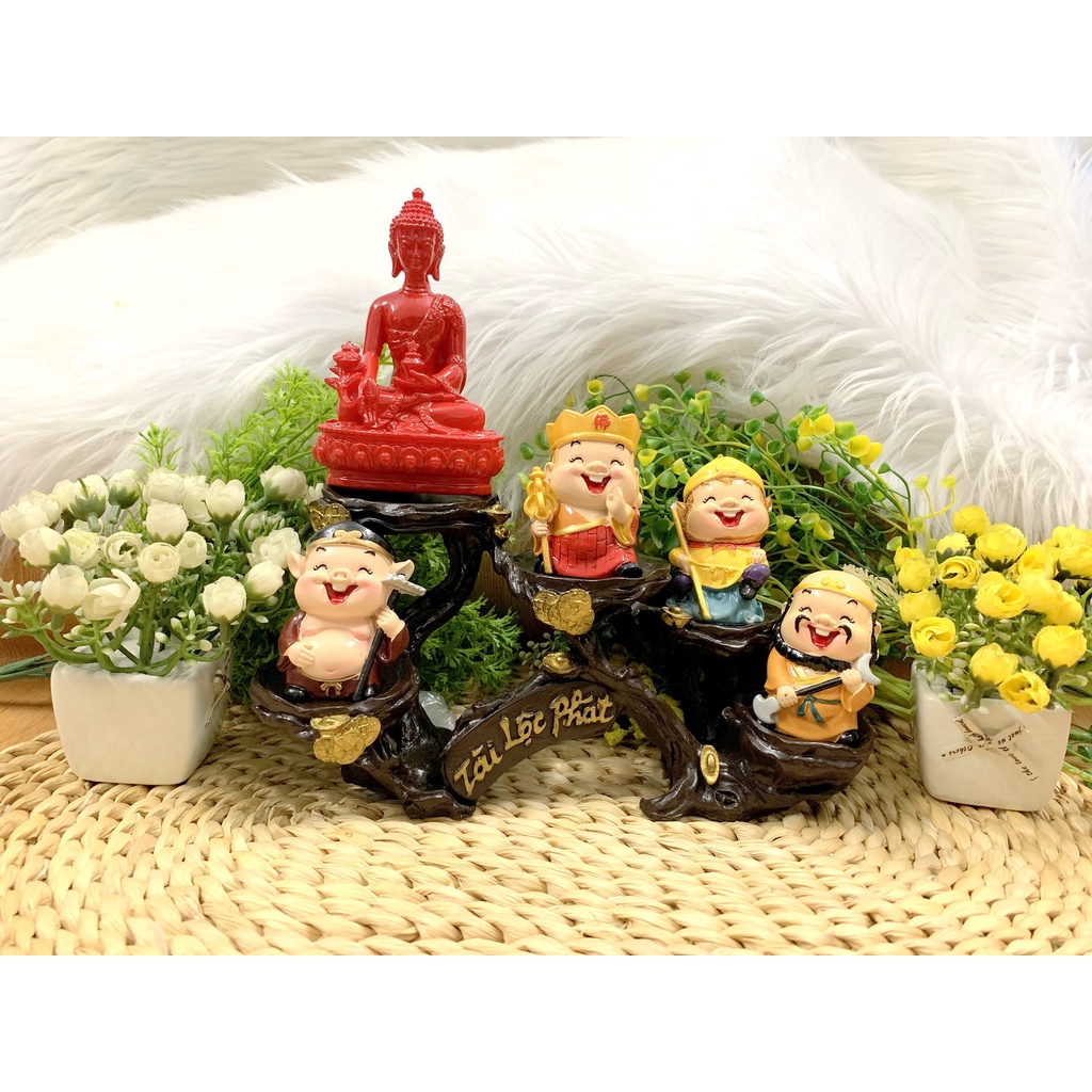 Bộ tượng Phật Tổ và Thầy Trò Đường Tăng tọa đế Tài Lộc Phát ( Hình thật )