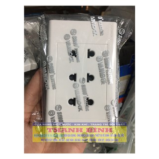 Mặt ổ cắm điện 2 chấu 3 ổ cắm sino | combo