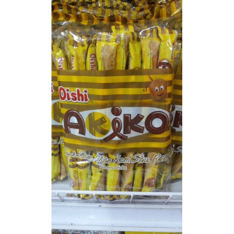 Oishi-BÁNH QUE AKIKO SNACK QUE NHÂN KEM SỮA, SNACK QUE NHÂN KEM SẦU RIÊNG, NHÂN PHÔ MAI