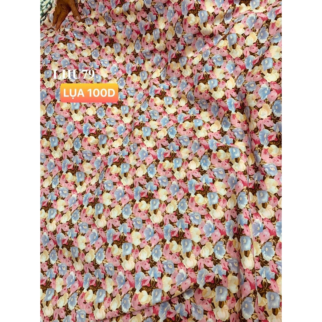 VẢI LỤA 100D LẬP THỂ - MAY ĐỒ BỘ MẶC NHÀ PIJAMA - 1 MÉT X 1M5