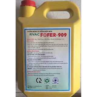 Phân bón dạng nước FOFER 909 - Cây mau lớn Nảy chồi mạnh Lá xanh mượt Phục hồi rễ - Thùng 5 lít