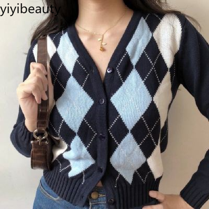 Áo Khoác Len Cardigan Tay Dài Cổ Chữ V Phong Cách Retro Cho Nữ | BigBuy360 - bigbuy360.vn