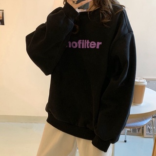 Áo Sweater Basic Unisex Chất Nỉ Bông Chữ Nofilter (Hàng sẵn)