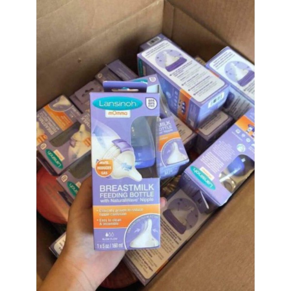 Bình sữa Lansinoh 160ml/240ml núm ti siêu mềm cho bé