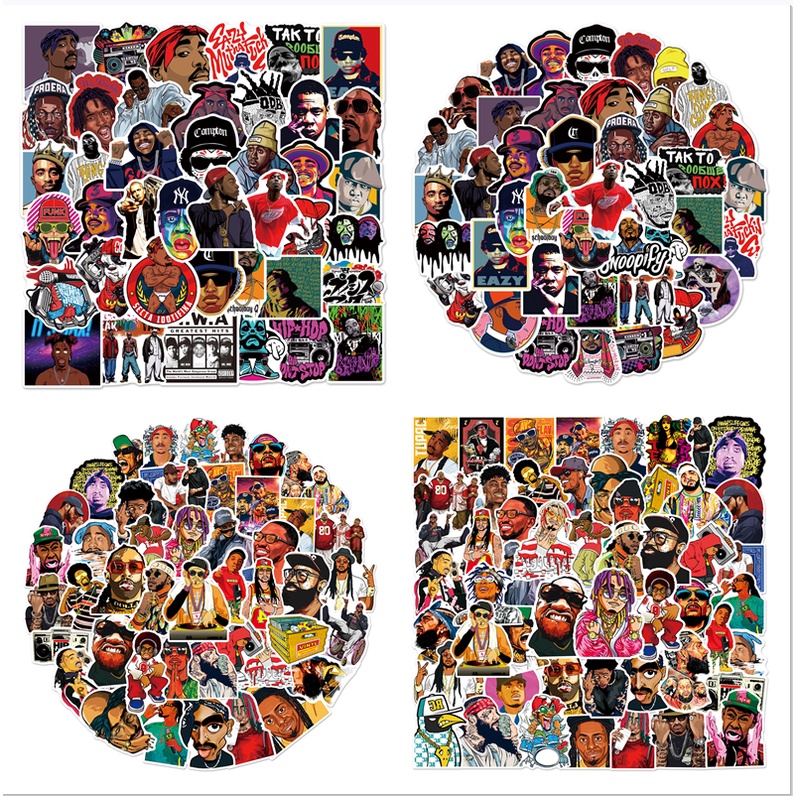 Set 100/50/25/10 Sticker Dán Chống Nước Trang Trí Vali Laptop Điện Thoại