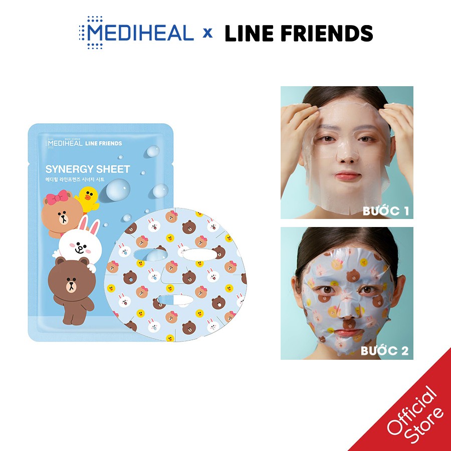 [Nhập mã COSMH22 giảm 8%]Mặt nạ cấp ẩm Mediheal Line Friends N.M.F Aquaring Ampoule Beauty Mask EX 27 ml [K92]