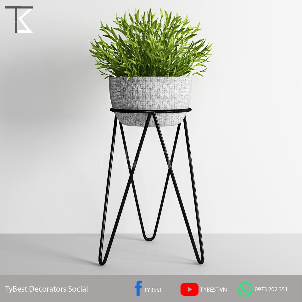 Giá đỡ chậu cây (kệ đặt chậu trồng cây) hàng đẹp chắc chắn sắt phi 8