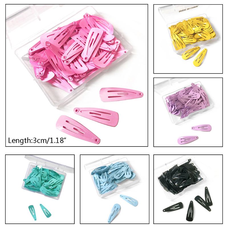 Set 50 Kẹp Tóc Mini 3cm Bằng Hợp Kim Hình Giọt Nước Phong Cách Hàn Quốc Cho Nữ