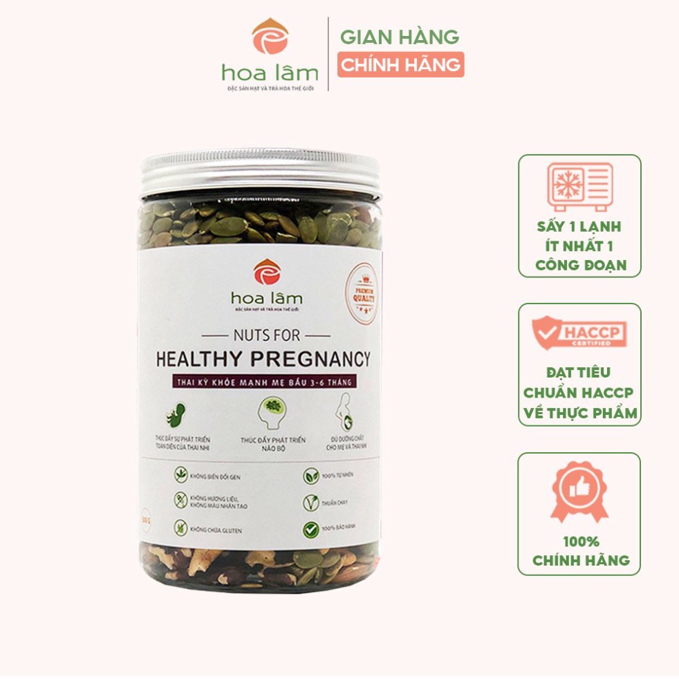 Hạt dinh dưỡng Hoa Lâm Nuts for Healthy Pregnancy dành cho mẹ bầu chu kì 3-6 tháng 500g