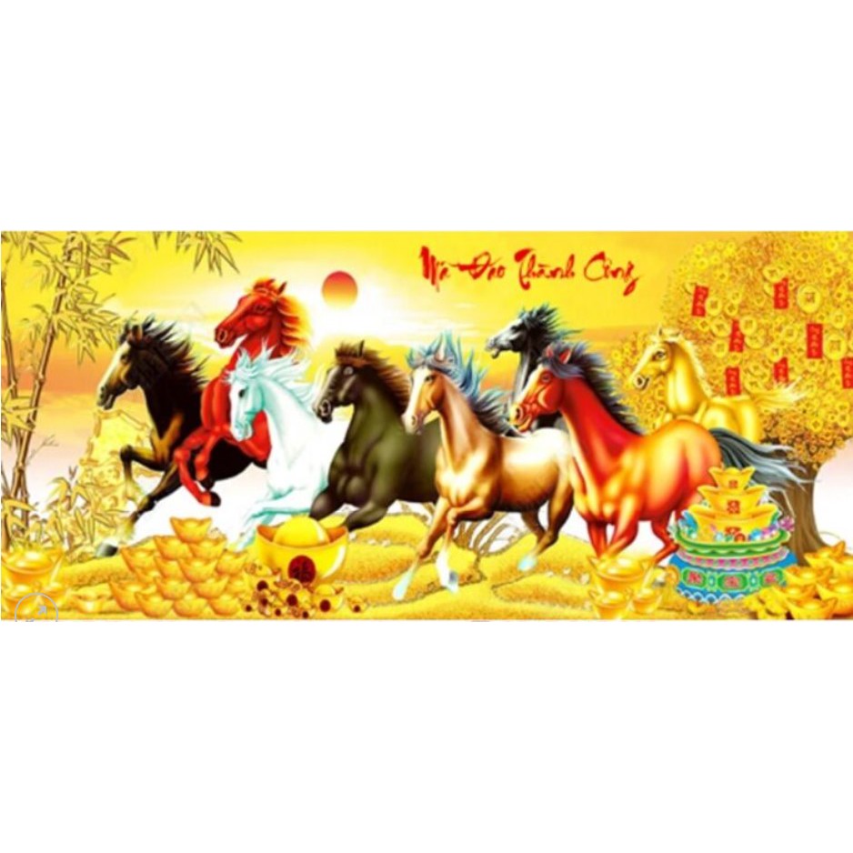 Tranh thêu chữ thập Mã Đáo Thành Công LV3345 (94x43) chưa thêu