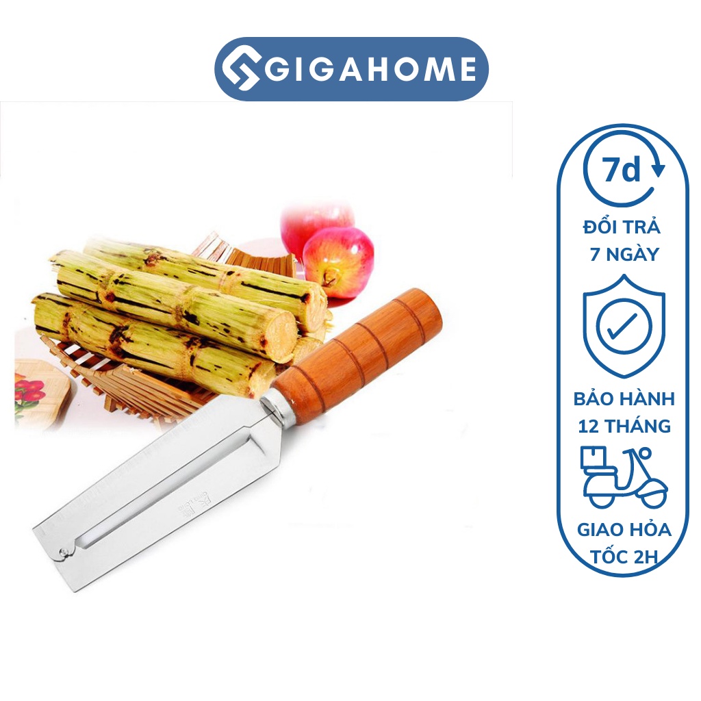 Dao 2 Lưỡi Gọt Vỏ Mía, Dứa GIGAHOME Có Cán Gỗ Tiện Lợi 9622