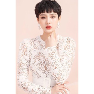 Đầm dự tiệc ren trắng trái tim DA00019