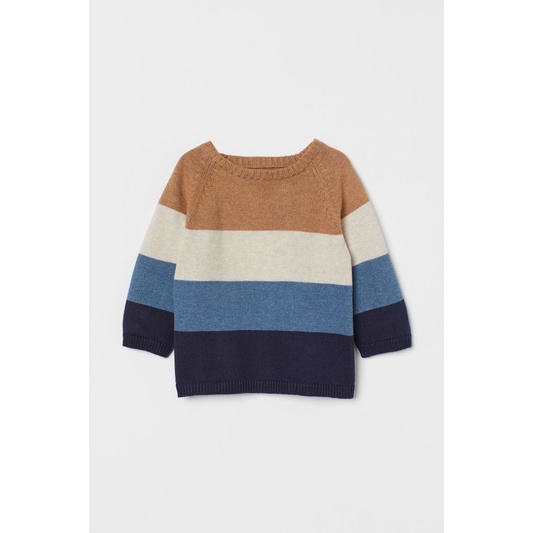 Áo len gấu sọc bé trai