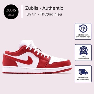 Giày thể thao sneaker nam nữ jordan 1 low trắng đỏ cực hot, jd 1 cổ thấp full box+bill