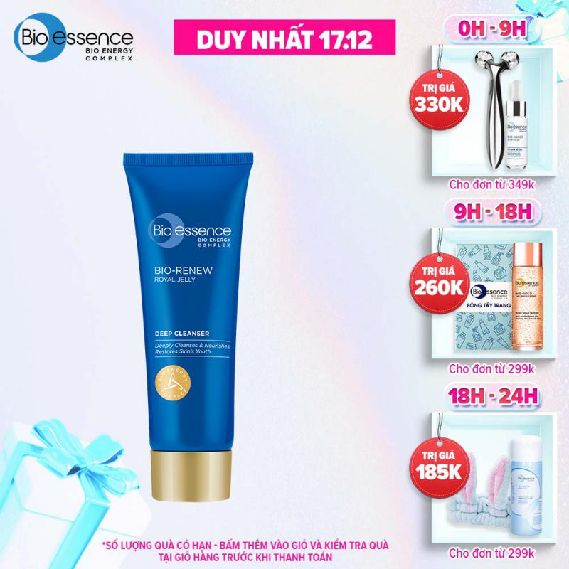 Sữa rửa mặt dưỡng da tươi trẻ (cho da khô) Bio-Essence Bio-Renew tinh chất sữa ong chúa 100g