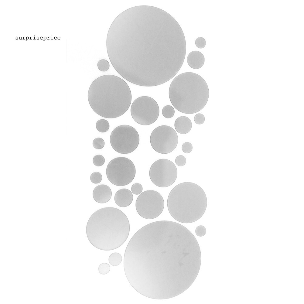 Set 30 Miếng Dán Tường Hình Tròn Tráng Gương 3d Độc Đáo Tiện Lợi