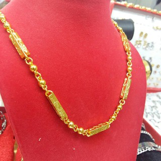 Vòng cổ nam,Dây chuyền ống trúc lớn trạm rồng mạ vàng 24k