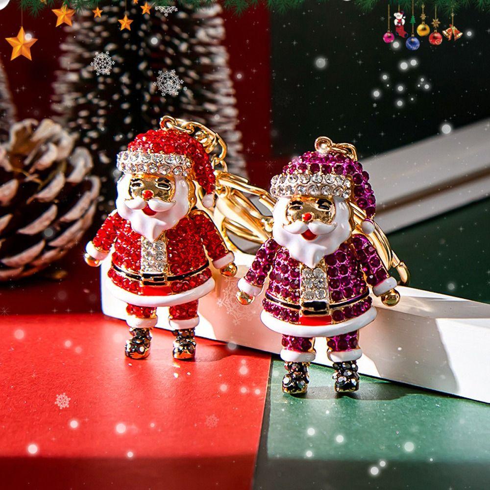 IVORY Móc Khóa Hình Ông Già Noel / Người Tuyết Lấp Lánh Trang Trí Điện Thoại