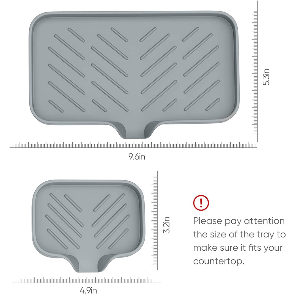 A-LIFE Khay Silicone Đựng Xà Phòng / Miếng Bọt Biển Rửa Chén Để Bồn Rửa Nhà Bếp / Quầy Bar