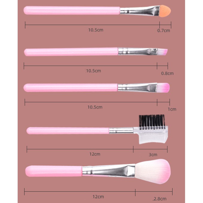 [Hàng mới về] Set 5 cọ trang điểm phấn mắt/ má hồng/ lông mày tiện dụng chất lượng cao | BigBuy360 - bigbuy360.vn