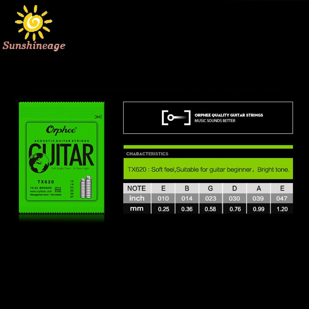 SUNAGE- ~Orphee Acoustic Guitar Strings Full-Size Light Medium 10-47/11-52/12-53 Gauges【SUNAGE-HOT Fashion】