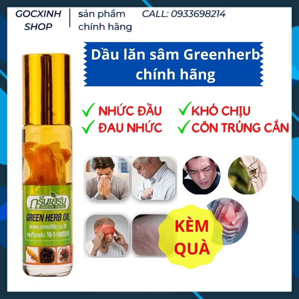 Dầu Lăn Sâm Thái Ginseng Green Herb Oil Thái Lan