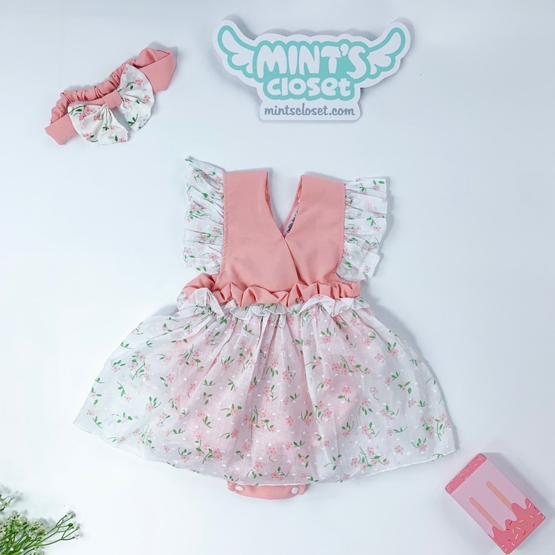 Set Body Váy Vintage Cho Bé Gái Sơ Sinh Size 0 - 24 Tháng MINTSCLOSET - S1186 - BV7011 - BS6032