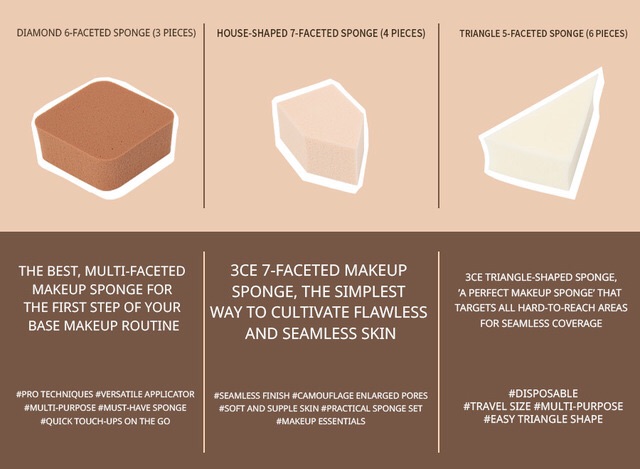 TÚI 13 MÚT MAKEUP 3CE PRO MULTI SPONGE | BigBuy360 - bigbuy360.vn