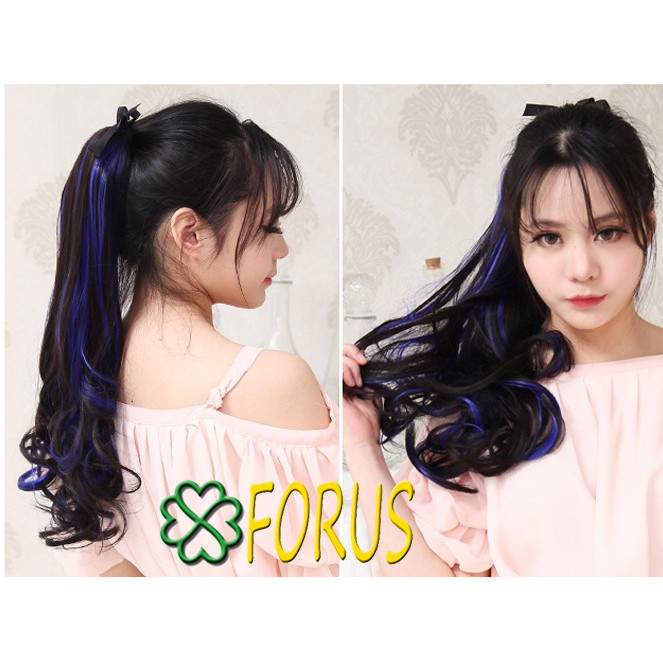 Tóc cột móc line Xanh Sỉ 💖FREESHIP💖35k, buộc tóc giả giá rẻ, cột tóc đuôi ngựa