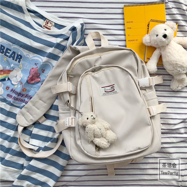 Balo Nữ Đi Học Chống Thấm Nước Giá Rẻ, Ba Lô Kèm Móc Khoá Cute