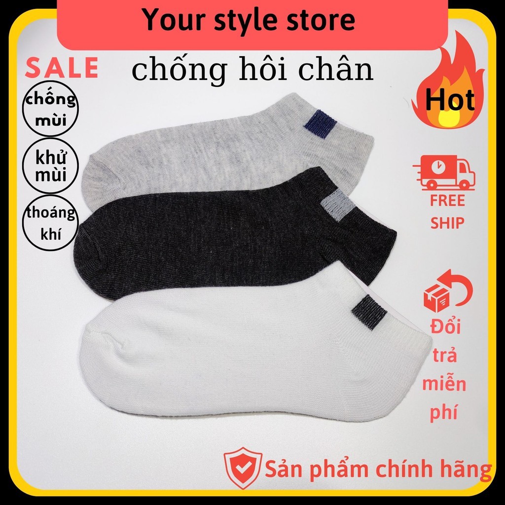 Tất nam cổ ngắn, Vớ nam cổ ngắn, tất nam nữ, Tất cổ ngắn, siêu hút mồ hôi, your style store