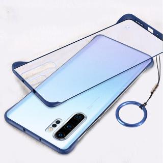 Frameless Case  For Samsung Galaxy Note 10 Plus 5G Ultra Thin Matte PC Translucent Shockproof Back Cover+Ring Strap