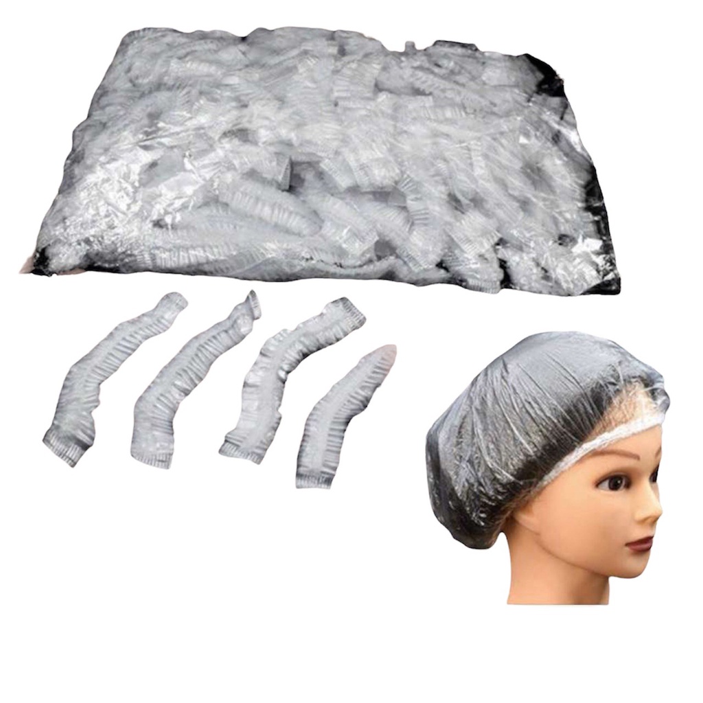 Mũ Nilon Trùm Đầu Túi Gấu, Bao Nilon Y Tế Trùm Đầu Hỗ Trợ Nhuộm Tóc, Ủ Tóc Dùng 1 Lần DC25