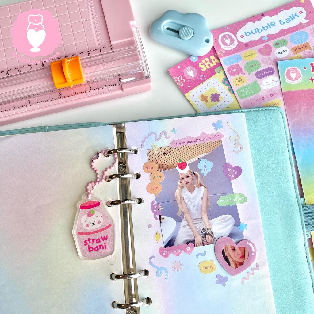Sticker khung ảnh Shape of you cán lấp lánh - Frame sticker trang trí sổ