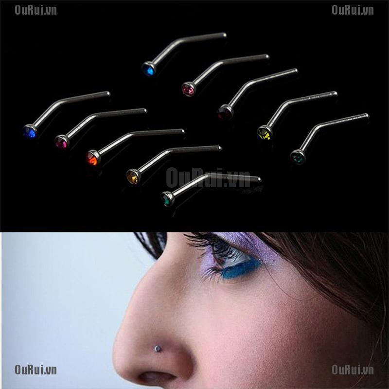 Bộ 10 Khuyên Xỏ Cơ Thể Bằng Thép Không Gỉ Lấp Lánh