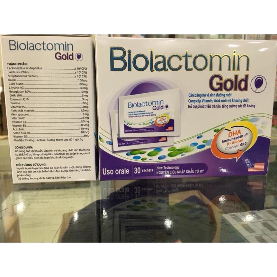 [Viên uống] MEN GÓI BIOLACTOMIN GOLD CÂN BẰNG HỆ TIÊU HÓA ĐƯỜNG RUỘT CHỐNG TÁO BÓN KÍCH THÍCH ĂN TĂNG CƯỜNG SỨC ĐỀ KHÁNG