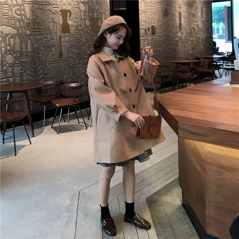 (HÀNG SẴN) Áo khoác dạ nữ cổ bẻ Style trẻ trung Hàn Quốc ( trần bông dày ấm áp ) - Có ảnh thật | BigBuy360 - bigbuy360.vn