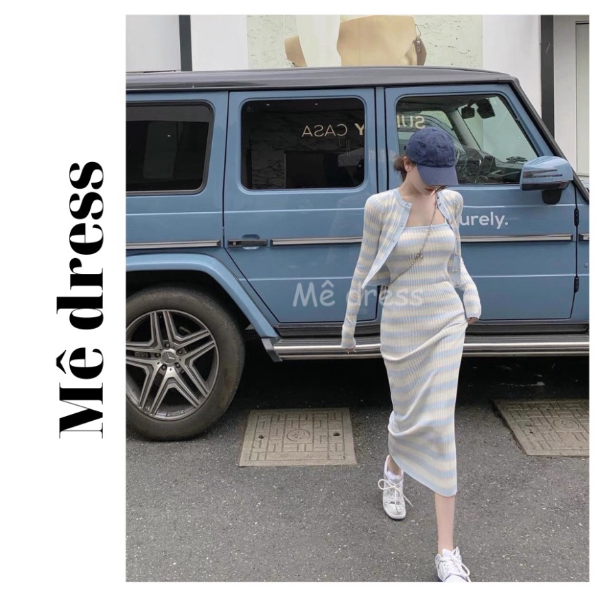 Set váy maxi, đầm body 2 dây kèm cardigan Mê dress MSP019