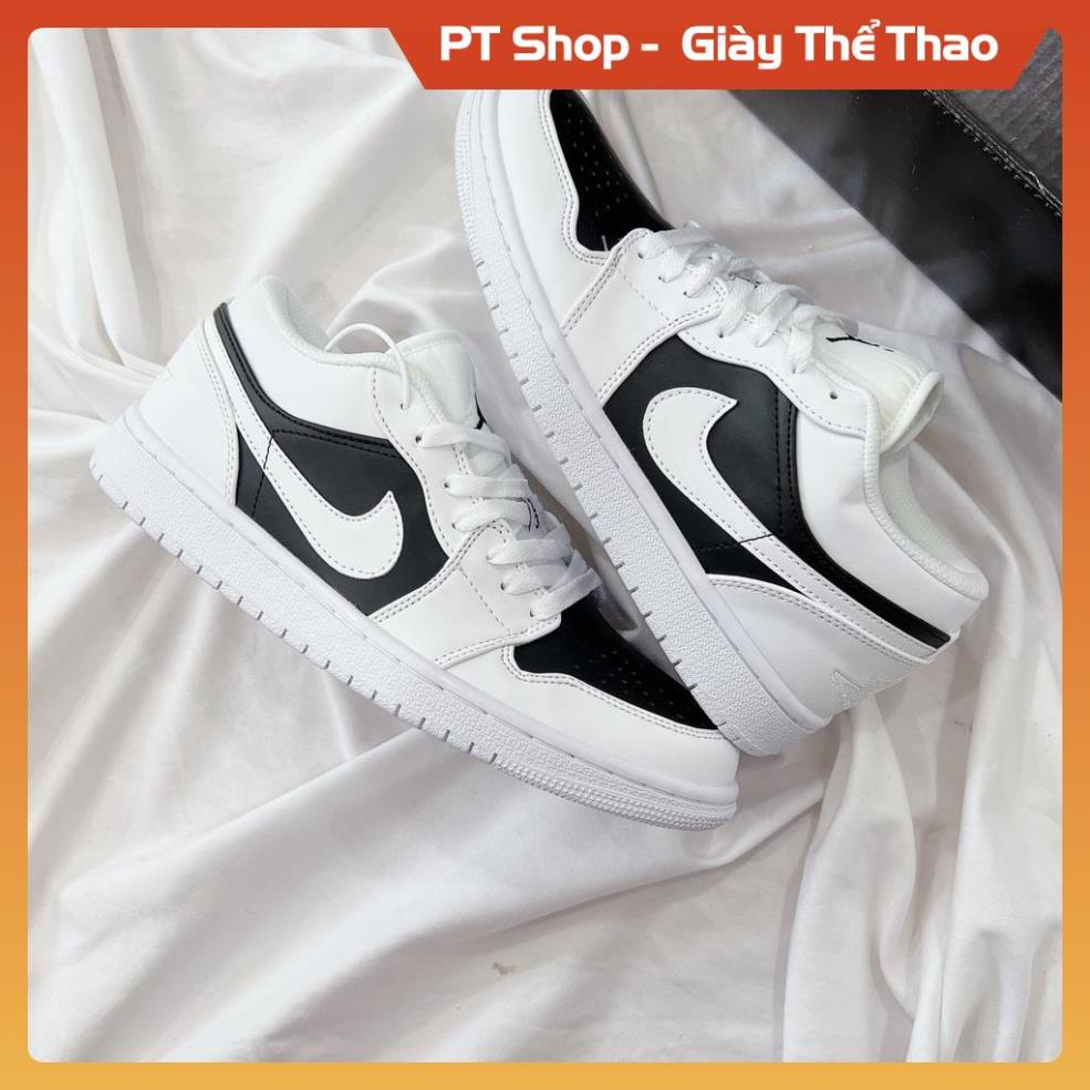 [FreeShip + Hàng Cao Cấp] Giày Thể Thao Nam Nữ JD Thấp 1 Low Panda Trắng Đen Logo Trắng