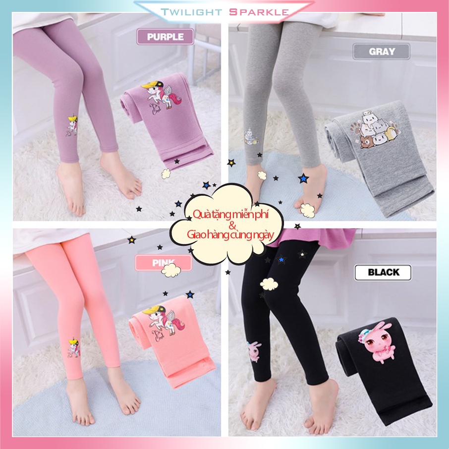 Quần legging bằng cotton phong cách thời trang Hàn Quốc cho bé gái