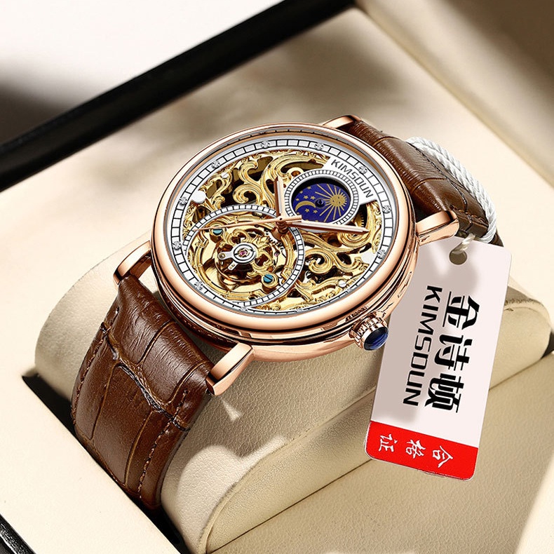 Đồng hồ cơ nam chính hãng lộ máy cực đẹp tự động automatic cao cấp máy nhật KIMSDUN K-2021A | BigBuy360 - bigbuy360.vn