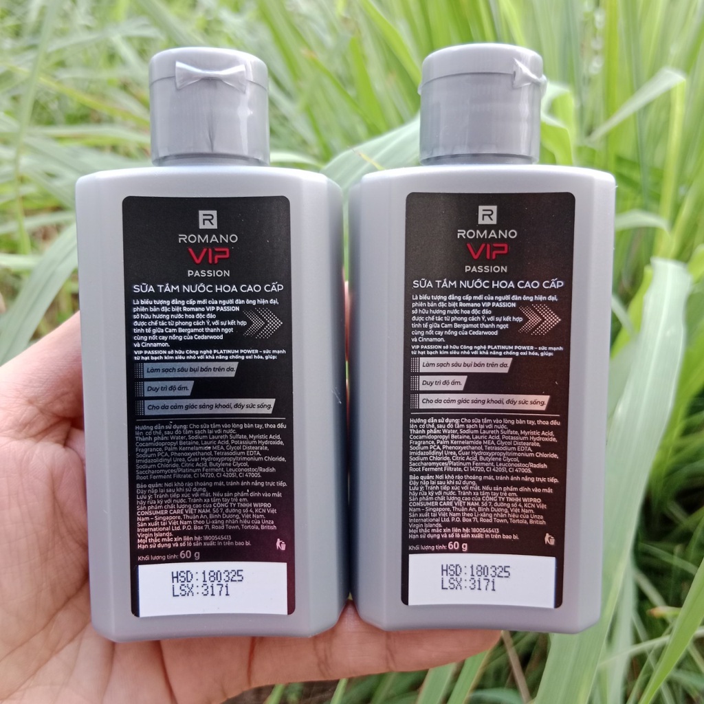 Set 3 Món: Gồm 1 Dây 14 gói dầu gội Romano 6g+1 Chai Sữa tắm Romano 60g+ 5 gói Sữa Rửa mặt Oxy 3g*5 cho nam-Hàng mini