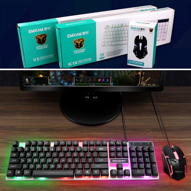 btsg* Keyboard Waterproof Mouse Mouse USB Wired Gaming Accessories for Microsoft HP LG PC Notebook Win XP