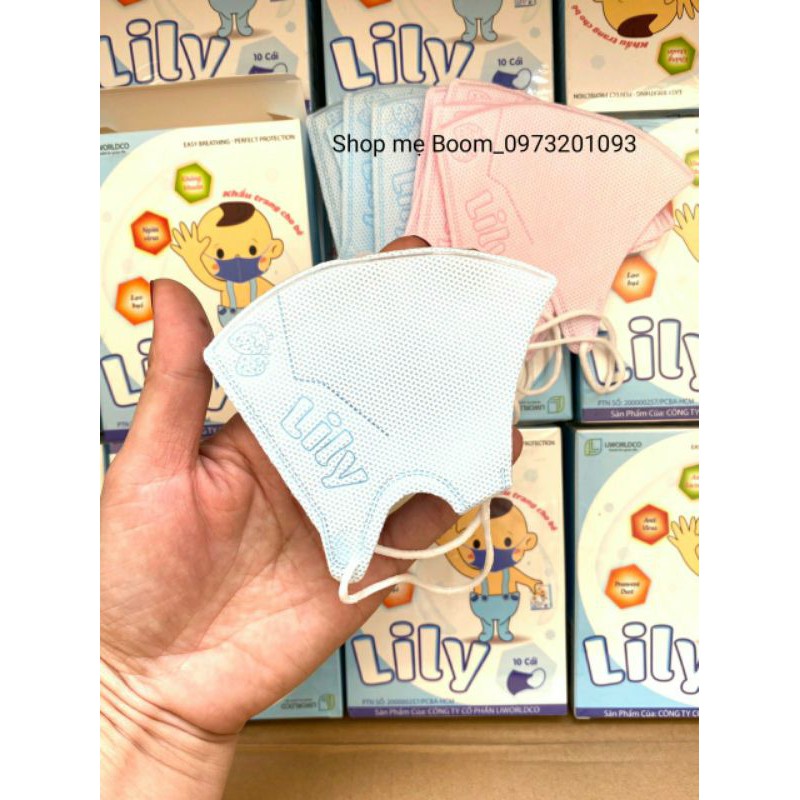 Khẩu trang em bé Lily Liworldco hộp 10 cái