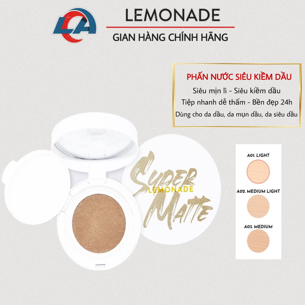Phấn nước siêu kiềm dầu Lemonade Supermatte Cushion 15g