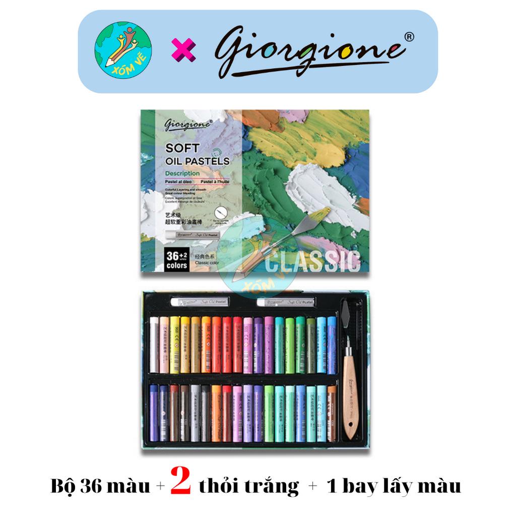 [XÓM VẼ] Bút Màu Sáp Dầu mềm Cao cấp TẶNG Bay lấy màu, TẶNG bút trắng hiệu GIORGIONE bản nâng cấp mới nhất